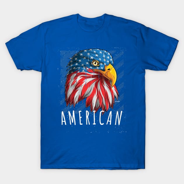 Eagle with American flag T-Shirt by Richardramirez82